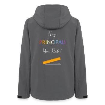 Schulleiter Schulleitung Schule Rektor Direktor - Frauen Recycelte Softshelljacke von Stanley/Stella - Anthrazit - Hinten - AI Model Female 172 light (172cm)