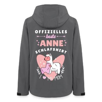Beste türkische Anne (Mutter) Alpaka Herz Design - Frauen Recycelte Softshelljacke von Stanley/Stella - Anthrazit - Hinten - AI Model Female 172 light (172cm)