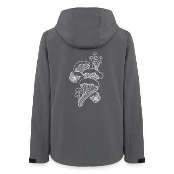 Mushroom Line Art - Women’s Recycled Softshell Jacket by Stanley/Stella - anthracite - Back - AI Model Female 172 light (172cm)