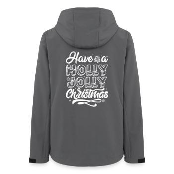 Holly Jolly Weihnachten Handbeschriftung - Frauen Recycelte Softshelljacke von Stanley/Stella - Anthrazit - Hinten - AI Model Female 172 light (172cm)