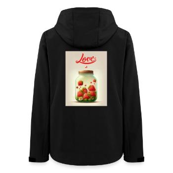 Erdbeeren im Liebesglas - Frauen Recycelte Softshelljacke von Stanley/Stella - Schwarz - Hinten - AI Model Female 172 light (172cm)
