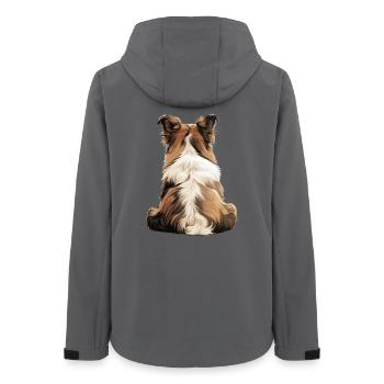 Chien de berger Shetland - Veste softshell femme recyclée Stanley/Stella - charbon - Dos - AI Model Female 172 light (172cm)