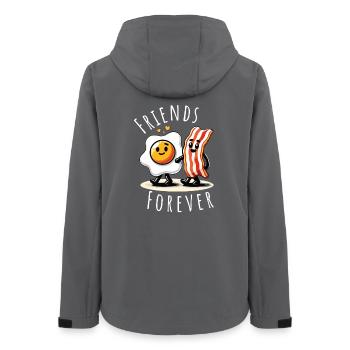 Amis pour toujours Ham Oeuf Amour Comique - Veste softshell femme recyclée Stanley/Stella - charbon - Dos - AI Model Female 172 light (172cm)