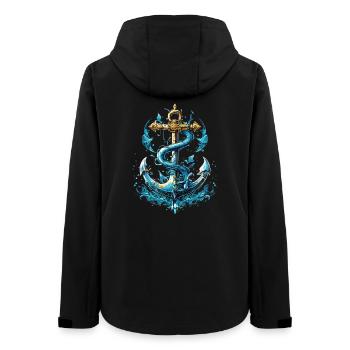 Anker Wasserspritzer - Frauen Recycelte Softshelljacke von Stanley/Stella - Schwarz - Hinten - AI Model Female 172 light (172cm)