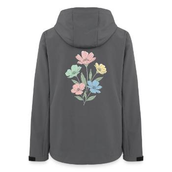 Pastel flowers in watercolor style - Women’s Recycled Softshell Jacket by Stanley/Stella - anthracite - Back - AI Model Female 172 light (172cm)