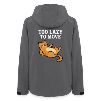 Fauler Kater Relax Design - Frauen Recycelte Softshelljacke von Stanley/Stella - Anthrazit - Hinten - AI Model Female 172 light (172cm)