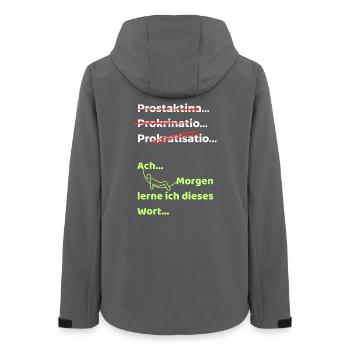 Prokrastination Witz lustiger Spruch Hängematte - Frauen Recycelte Softshelljacke von Stanley/Stella - Anthrazit - Hinten - AI Model Female 172 light (172cm)