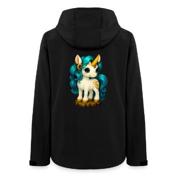 Magical Baby Unicorn with Gold Jewelry Unicorn - Women’s Recycled Softshell Jacket by Stanley/Stella - black - Back - AI Model Female 172 light (172cm)