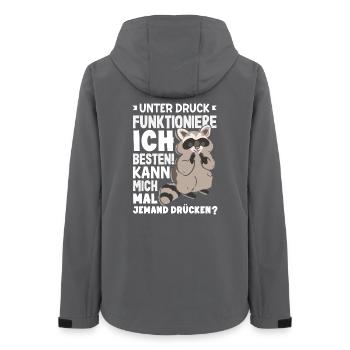 I function best under pressure - Women’s Recycled Softshell Jacket by Stanley/Stella - anthracite - Back - AI Model Female 172 light (172cm)