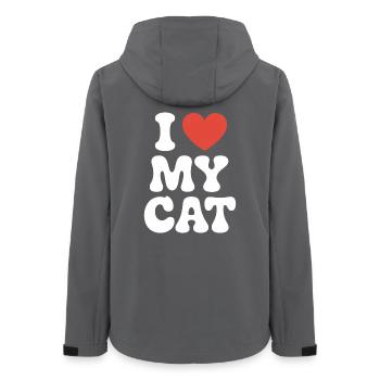 J’aime mon chat ich liebe meine katze - Veste softshell femme recyclée Stanley/Stella - charbon - Dos - AI Model Female 172 light (172cm)