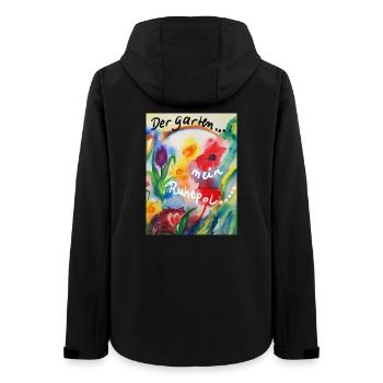 EG Blumen ITulpen I Der Garten I flowers I present - Frauen Recycelte Softshelljacke von Stanley/Stella - Schwarz - Hinten - AI Model Female 172 light (172cm)