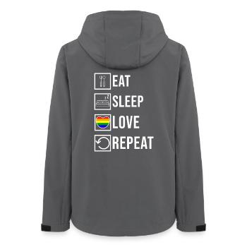 Déclaration LGBT Heart Love Lesbienne Transgenre - Veste softshell femme recyclée Stanley/Stella - charbon - Dos - AI Model Female 172 light (172cm)