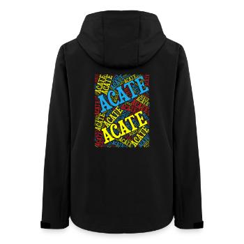 Sicilia T-Shirt T-Shirt Acate Wortwolke - Frauen Recycelte Softshelljacke von Stanley/Stella - Schwarz - Hinten - AI Model Female 172 light (172cm)
