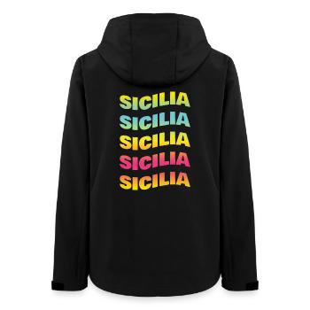 T-Shirt Sicilia onda T-Shirt Geschenkidee - Frauen Recycelte Softshelljacke von Stanley/Stella - Schwarz - Hinten - AI Model Female 172 light (172cm)