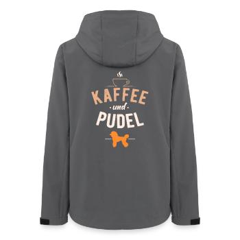 Kaffee und Pudel Hunde Spruch - Frauen Recycelte Softshelljacke von Stanley/Stella - Anthrazit - Hinten - AI Model Female 172 light (172cm)