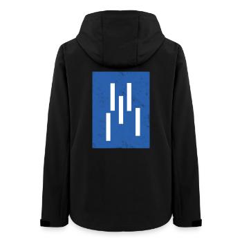 Abstract Vertical Lines Composition - Women’s Recycled Softshell Jacket by Stanley/Stella - black - Back - AI Model Female 172 light (172cm)