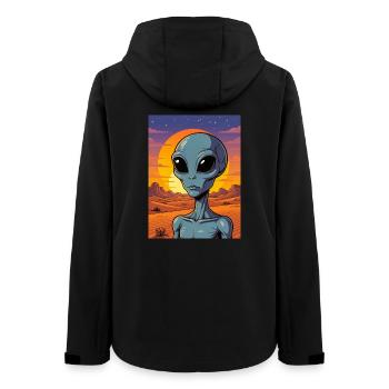 Grey Encounter – Das Gesicht des Unbekannten - Frauen Recycelte Softshelljacke von Stanley/Stella - Schwarz - Hinten - AI Model Female 172 light (172cm)