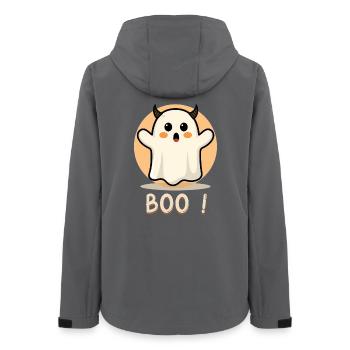 Boo! Ghost Halloween Blanket - Women’s Recycled Softshell Jacket by Stanley/Stella - anthracite - Back - AI Model Female 172 light (172cm)