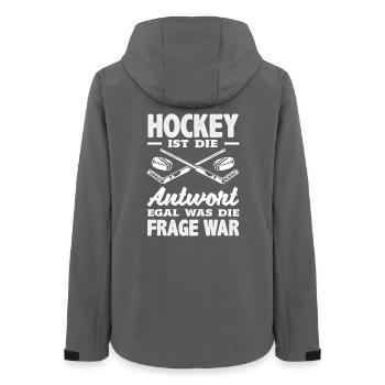 Lustiges Hockey Hockeyspieler Geschenk - Frauen Recycelte Softshelljacke von Stanley/Stella - Anthrazit - Hinten - AI Model Female 172 light (172cm)