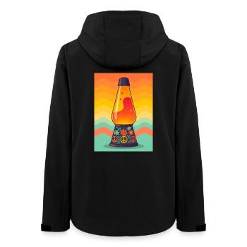 Groovy Psychedelic Lava Lamp in Vibrant Colors - Women’s Recycled Softshell Jacket by Stanley/Stella - black - Back - AI Model Female 172 light (172cm)