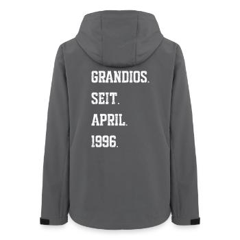 Anniversaire avril 1996 - Veste softshell femme recyclée Stanley/Stella - charbon - Dos - AI Model Female 172 light (172cm)