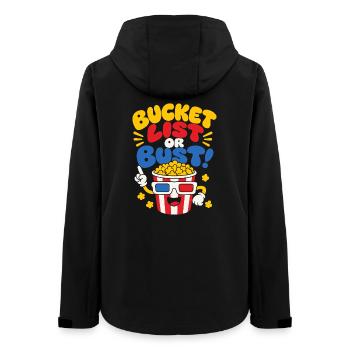 Movies Solve Everything Popcorn - Frauen Recycelte Softshelljacke von Stanley/Stella - Schwarz - Hinten - AI Model Female 172 light (172cm)