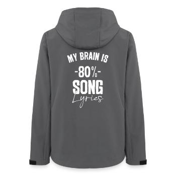 Gehirn 80% Song Übersetzung Übersetzung T-Shirt - Frauen Recycelte Softshelljacke von Stanley/Stella - Anthrazit - Hinten - AI Model Female 172 light (172cm)