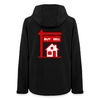 Rotes Logo Broker kaufen und verkaufen - Frauen Recycelte Softshelljacke von Stanley/Stella - Schwarz - Hinten - AI Model Female 172 light (172cm)