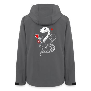 Schlange mit Pflaster und Herzen - Gute Besserung - Frauen Recycelte Softshelljacke von Stanley/Stella - Anthrazit - Hinten - AI Model Female 172 light (172cm)