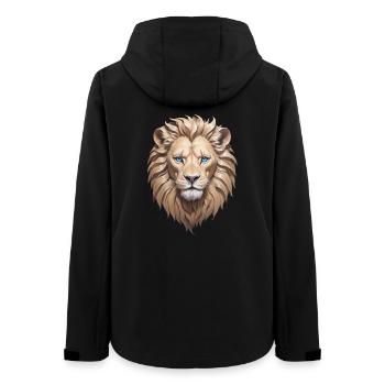 Majestätischer Löwenkopf mit blauen Augen - Frauen Recycelte Softshelljacke von Stanley/Stella - Schwarz - Hinten - AI Model Female 172 light (172cm)
