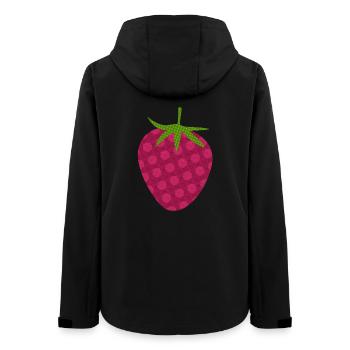 Erdbeere Muster süß Obst Frucht Kinder Bio - Frauen Recycelte Softshelljacke von Stanley/Stella - Schwarz - Hinten - AI Model Female 172 light (172cm)