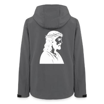 Silhouette de Jésus-Christ - Veste softshell femme recyclée Stanley/Stella - charbon - Dos - AI Model Female 172 light (172cm)