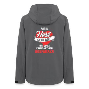 Heart beats for unique bus driver / Love - Women’s Recycled Softshell Jacket by Stanley/Stella - anthracite - Back - AI Model Female 172 light (172cm)