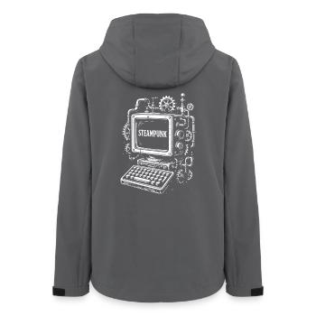 Steampunk Computer Gearwork - Women’s Recycled Softshell Jacket by Stanley/Stella - anthracite - Back - AI Model Female 172 light (172cm)