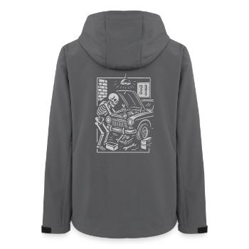 Skelettmechaniker unter der Haube - Frauen Recycelte Softshelljacke von Stanley/Stella - Anthrazit - Hinten - AI Model Female 172 light (172cm)