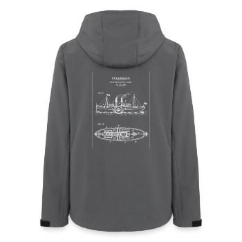 Steamboat Blueprint Steamship - Women’s Recycled Softshell Jacket by Stanley/Stella - anthracite - Back - AI Model Female 172 light (172cm)