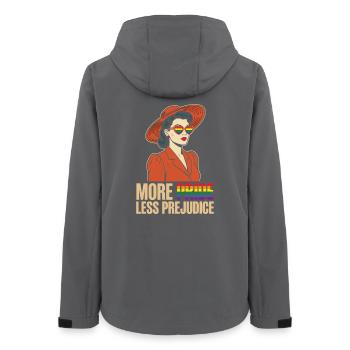 LGBTQ Pride Month - More Pride, Less Prejudice - Women’s Recycled Softshell Jacket by Stanley/Stella - anthracite - Back - AI Model Female 172 light (172cm)