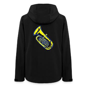 Musique de tuba aux couleurs néon - Veste softshell femme recyclée Stanley/Stella - noir - Dos - AI Model Female 172 light (172cm)