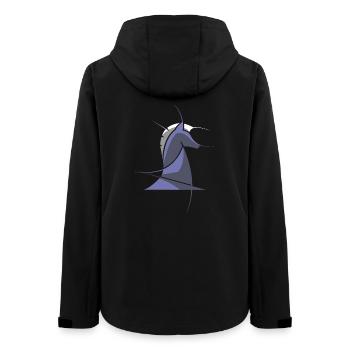 Schachpferd modern – Abstraktes Chess Design - Frauen Recycelte Softshelljacke von Stanley/Stella - Schwarz - Hinten - AI Model Female 172 light (172cm)