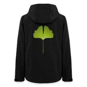 feuille de ginkgo vert juteux avec des lignes lumineuses - Veste softshell femme recyclée Stanley/Stella - noir - Dos - AI Model Female 172 light (172cm)
