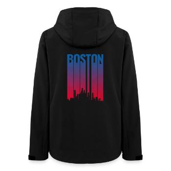 Boston Skyline Gradient Night - Frauen Recycelte Softshelljacke von Stanley/Stella - Schwarz - Hinten - AI Model Female 172 light (172cm)