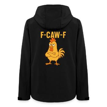 F-CAW-F Funny Chicken - Women’s Recycled Softshell Jacket by Stanley/Stella - black - Back - AI Model Female 172 light (172cm)