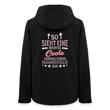 Coole Verwaltungsfachangestellte  - Frauen Recycelte Softshelljacke von Stanley/Stella - Schwarz - Hinten - AI Model Female 172 light (172cm)