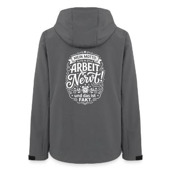 Mein Motto Arbeit Nervt Lustiger Spruch - Frauen Recycelte Softshelljacke von Stanley/Stella - Anthrazit - Hinten - AI Model Female 172 light (172cm)