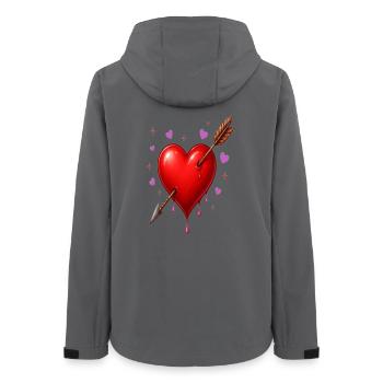 Heart Pierced by Arrow – Minimal Love Design - Women’s Recycled Softshell Jacket by Stanley/Stella - anthracite - Back - AI Model Female 172 light (172cm)