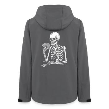 Skeleton Gamble Spielkarten - Frauen Recycelte Softshelljacke von Stanley/Stella - Anthrazit - Hinten - AI Model Female 172 light (172cm)