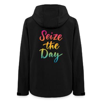 Nutze den Tag - Frauen Recycelte Softshelljacke von Stanley/Stella - Schwarz - Hinten - AI Model Female 172 light (172cm)