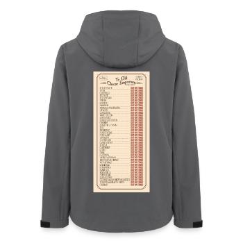 Ye Olde Cheese Emporium Skizze - Frauen Recycelte Softshelljacke von Stanley/Stella - Anthrazit - Hinten - AI Model Female 172 light (172cm)