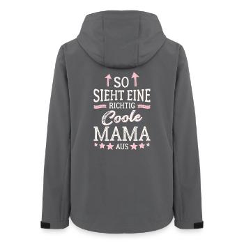 So sieht eine coole Mama aus Beste Mutter Mami - Frauen Recycelte Softshelljacke von Stanley/Stella - Anthrazit - Hinten - AI Model Female 172 light (172cm)