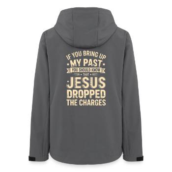My Past: Jesus Acquitted - Women’s Recycled Softshell Jacket by Stanley/Stella - anthracite - Back - AI Model Female 172 light (172cm)